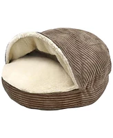 Details Cozy Pet Bed Cave, Hooded Dog Dome for Small Medium Dogs