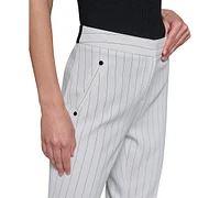 Karl Lagerfeld Paris Petite Mid-Rise Ankle Pants