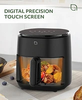 Willow Kitchen 5QT Digital Glass Air Fryer - Self-Cleaning, Touch Screen, Healthier Frying, Watch Your Food Cook