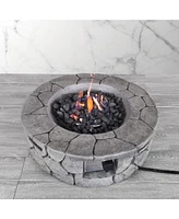 Mondawe 9'' H x 28'' W Fiber Reinforced Concrete Outdoor Fire pit