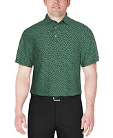 Pga Tour Men's Short Sleeve Floral Print Performance Polo Shirt