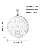 Drs, Inc. Ladies 925 Sterling Silver Round Medical Pendant, 1 inch