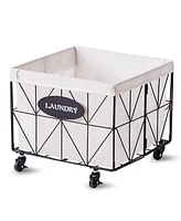 Slickblue Collapsible Laundry Basket with Wheels, Removable Liner for Easy Cleaning and Storage