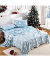 gaomon 4 Pieces Soft Microfiber Christmas Bedding Sheet Set