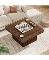 Tribesigns Square Coffee Table for Living Room, 35.4-Inch Wooden Coffee Table with Thickened Tabletop, Modern Center Table Cocktail Table Tea Table