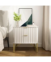 Boyel Living 2-Drawer Nightstand with Metal Base