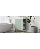 21.6" Black Bathroom vanity, Combo Cabinet, Bathroom Storage Cabinet, Single Ceramic Sink, Right side storage
