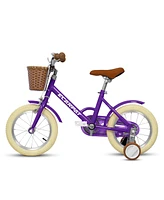 Streamdale Furniture Kids'Bike Girls Bike 12 Inch Wheels,1-Speed Child Bicycles For 2-3 Years, With Removable Training Wheels Baby Toys, Front V Brake