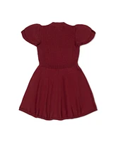Hope & Henry Toddler Girls Double Flutter Sleeve Sweater Dress