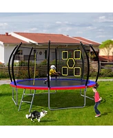 Streamdale Furniture 14FT Trampoline, Outdoor Trampolines for Kids and Adults, Recreational Trampoline with Enclosure Net & Ladder, Round Trampoline A