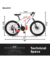 Streamdale Furniture 26 inch Mountain Bike for Teenagers Girls Women, Shimano 21 Speeds with Dual Disc Brakes and 100mm Front Suspension