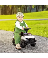 Streamdale Furniture Kids Push Ride On Car with Working Pa System and Horn, Police Truck Style Foot-to