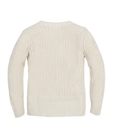 Hope & Henry Boys Organic Long Sleeve Herringbone Detail Crew Neck Pullover Sweater