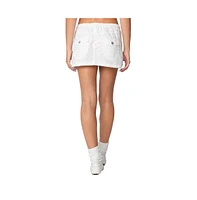 Edikted Women's Crinkle Cargo Mini Skirt