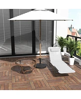Folding Chaise Lounge Chair, Pool Sun Tanning Chair, Outdoor Lounge Chair with Reclining Back, Breathable Mesh Seat, Headrest for Beach, Yard, Patio,