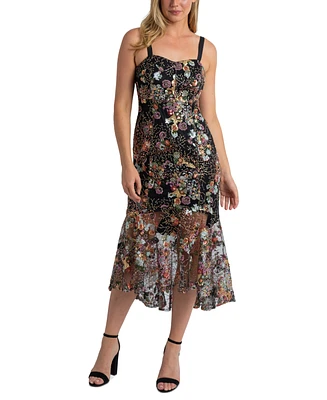 Sam Edelman Women's Floral Sequence Mermaid Midi Dress