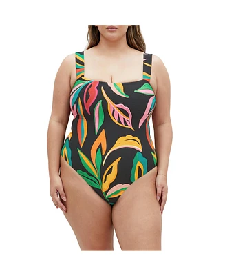 City Chic Plus Maui Print 1 Piece