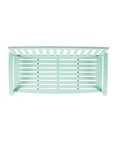 Simplie Fun Farmhouse-Style Acacia Wood Bench In Light Mint