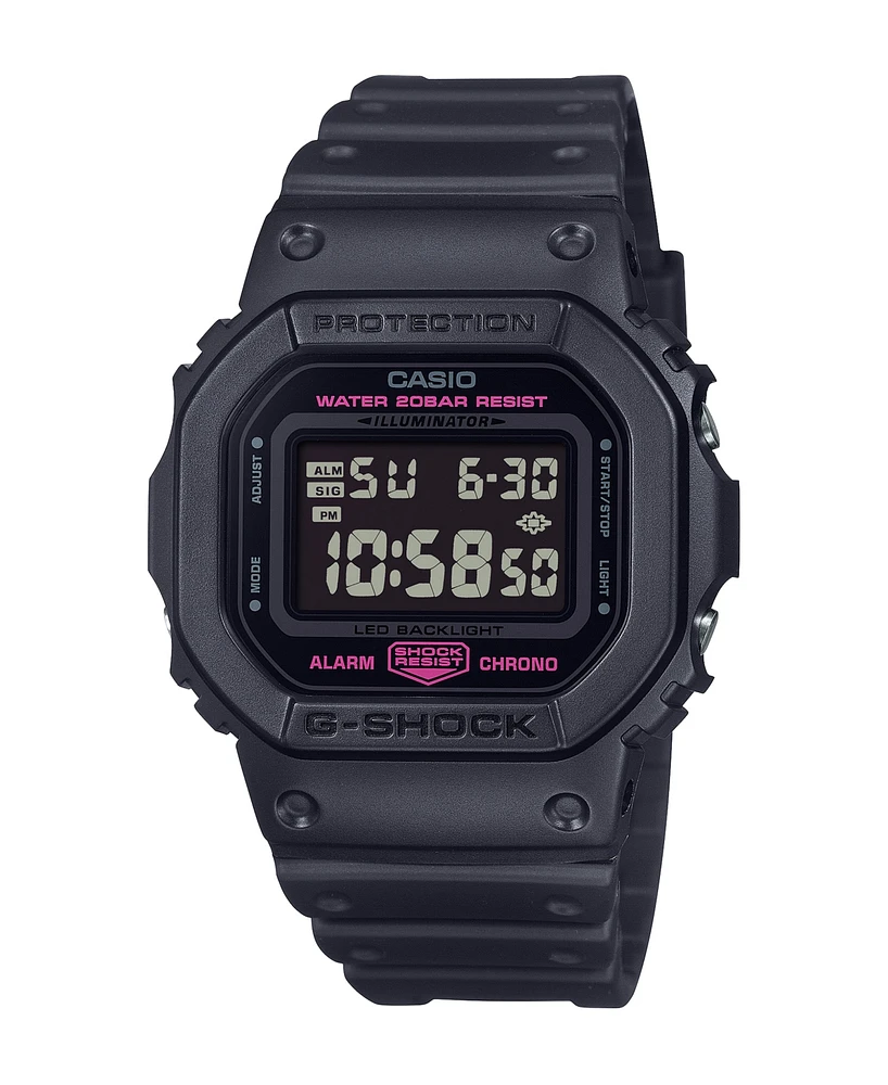 G-Shock Men's Black Breast Cancer Awareness Resin Watch, 48.9mm, DW5600PK-1