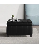 Isabella Faux Leather Ottoman: Elegance And Storage In One