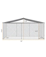 Dog Kennel Outdoor with Waterproof Canopy 181" 181" 71.65"