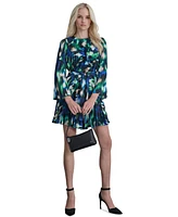 Dkny Women's Printed Pleated A-Line Dress