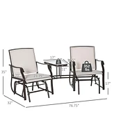 Streamdale Furniture Outdoor Glider Chairs with Coffee Table, Patio 2