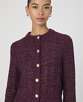 French Connection Women's Metallic Tweed Knit Cardigan