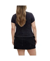City Chic Women's Micro Print Wash Tee