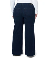 Seven7 Plus Pintuck High Rise Wide Leg Jeans