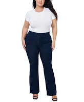 Seven7 Plus Flare High Rise Pull On Jeans