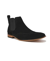 Gino Vitale Men's Slip On Wing Tip Chelsea Boots