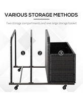 Wicker Patio Pool Float Storage Caddy