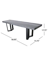 Streamdale Furniture Verona Concrete Top Dining Bench With Iron Legs And Cover