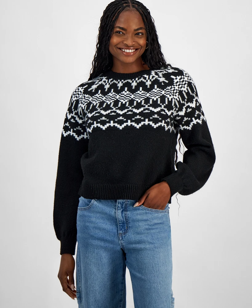 And Now This Trendy Plus Fair Isle Crewneck Sweater, Exclusively at Macy's