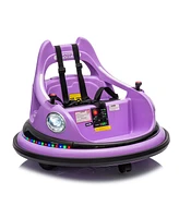 12V ride on bumper car for kids, electric car for kids,1.5-5 Years Old, W/Remote Control, Led Lights, Bluetooth & 360 Degree Spin, Vehicle body with a