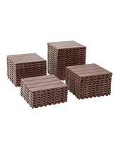 Streamdale Furniture Plastic Interlocking Deck Tiles,44 Pack Patio Deck Tiles,12" x12" Square Waterproof Outdoor All Weather Use, Patio Decking Tiles