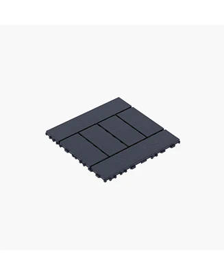 Simplie Fun H Style 12" Patio Deck Tiles, Diy Module Interlocking Decking Tiles Floor Tile