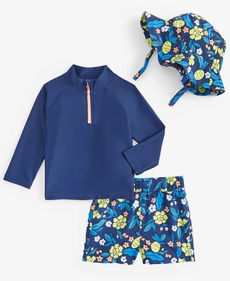 First Impressions Baby Boys Printed 3-Pc. Swim Set, Exclusively at Macy's