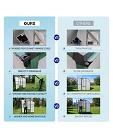 Simplie Fun Newly marketed Gain height windproofaluminum greenhouse 6x4 Ft Polycarbonate Greenhouse Raised Base and Anchor Aluminum Heavy Duty Walk