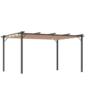 Streamdale Furniture 10' x 13' Aluminum Patio Pergola with Retractable Pergola Canopy, Backyard Shade Shelter for Porch, Outdoor Party, Garden, Grill