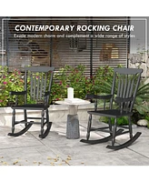 Streamdale Furniture Outdoor Wood Rocking Chairs Set of 2, 350 lbs. Porch Rockers with High Back for Garden, Patio, Balcony, Black