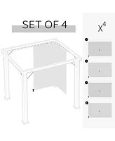 10' x 12' Universal Gazebo Sidewall Set with Panels, Hooks and C-Rings Included for Pergolas and Cabanas, Gray