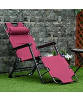 Simplie Fun Folding Chaise Lounge Chair for Outside, 2-in