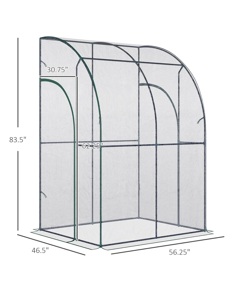 Streamdale Furniture 5' x 4' x 7' Lean-to Greenhouse, Walk