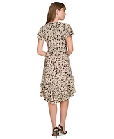 Tommy Hilfiger Women's Floral-Print Ruffled Midi Dress