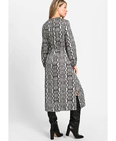 Olsen Women's Snake Print Midi Tunic Dress