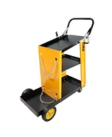 Streamdale Furniture Multi Function 3 tier Welding Cart. gas bottle and accessory storage.Welding Heavy Duty Cart for Tig Mig Welder and Plasma Cutter