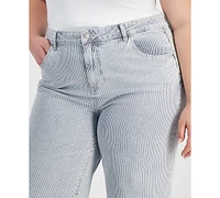 And Now This Trendy Plus Striped Cuffed Jeans, Exclusively at Macy's