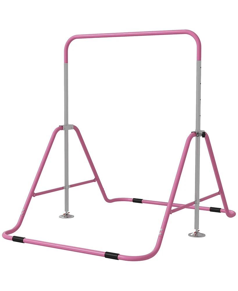 Streamdale Furniture Folding Gymnastics Bar for Kids with Shock Absorption, Adjustable Gymnastics Horizontal Bar, Gymnastics Kip Bar for Home Use, Pin